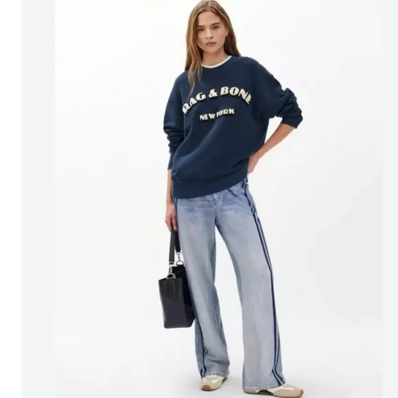 Rag & Bone Miramar Wide Leg Track Jean In Coney S NWT - Picture 11 of 16